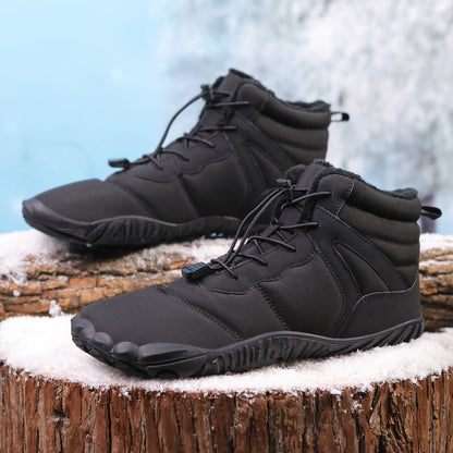 Five-finger Cotton Shoes Non-slip Snow Boots Waterproof Fleece-lined